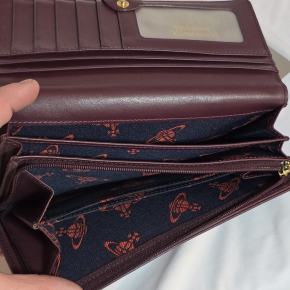 Vivienne Westwood Orb Fever Black Embossed Leather Continental Long Wallet - Picture 12 of 14